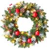 Bseical Ghirlanda Natalizia Per Porta Con Luci, Corone Natalizie Da Addobbare, Ghirlande Natale Per Esterno Luminosa, Decorazioni Natalizie Per La Casa Per Albero Porta Ingresso Camino Led A Batteria (30CM)