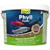TetraPhyll Flakes - Mangime per tutti i pesci ornamentali erbivori, mangime in scaglie con fibre essenziali, secchio da 10 L
