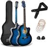 3rd Avenue Pacchetto con chitarra elettro-acustica cutaway 3rd Avenue di dimensioni standard 4/4 livello beginner, accordatore incorporato ed equalizzatore - Blu