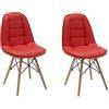 KONTE.DESIGN 02-FC452 Set di Sedie, Finta Pelle, Rosso, 53x45x85 cm 2 unità