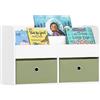 SoBuy Libreria per bambini Mensola a muro con due scatole di giocattoli 60x20x36 cm Bianco KMB81-W