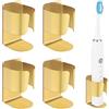 YURINJEE Portaspazzolino Elettrico, Supporto per Organizer Portaoggetti Autoadesivo in Acciaio Inox 304 Montato a Parete per Spazzolino Elettrico, Dentifricio, Detergente Viso (Oro 4 Pezzi)