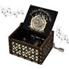 Cuzit TopLucky, carillon con manovella in legno nero a tema Il Signore degli Anelli, inciso a mano, giocattolo musicale per compleanno, Natale, giorno del Ringraziamento