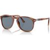 Persol PO 9649S Occhiali da sole, 96/56, terra di Siena, lenti: Blu, Uomo