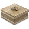 DRW Scatola quadrata in legno e metallo in oro 17x17x9cm