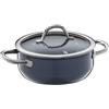 WMF Fusiontec Inspire - Pentola grande, 20 cm, coperchio in vetro, a induzione, 2,4 l, in ceramica high-tech, antigraffio, non rivestita, colore: Blu scuro, Made in Germany