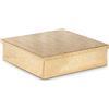 DRW Scatola quadrata in legno e metallo in oro 19x19x6cm