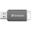 Verbatim DataBar - Chiavetta USB compatta con memoria dati da 128 GB, chiavetta USB 2.0 portatile, colore grigio, ideale per laptop, PC e notebook