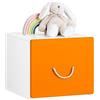 SoBuy Scatola porta giochi bambini Contenitore giocattolo per bambini Ceste portaoggetti Bianco e Arancione 40x40x35cm KMB74-W
