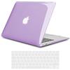 TECOOL Cover compatibile con vecchio MacBook Air 13 Pollici 2017-2010 (A1466 1369), Custodia Rigida Protettiva Sottile in Plastica Superficie Lucida e Copritastiera UE, Cristallo Lilla