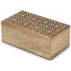 DRW Scatola rettangolare in legno e metallo in oro 21x12x7cm