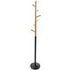 VERSA Holstebro Appendiabiti da Terra in Stile Minimalista, Attaccapanni da Terra per Ingresso, con 6 Ganci o Appendiabiti, Misure (A x L x l) 180 x 28 x 28 cm, Metallo e Legno, Colore Nero