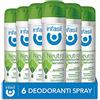 Infasil Deodorante Spray Neutro Sensazioni Naturali Fragranza con Olio Essenziale, Antimacchia, Senza Sali di Alluminio, 6 Deodoranti da 150 ml