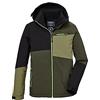 killtec Ragazzi Giacca funzionale con cappuccio e paraneve/giacca outdoor impermeabile KOW 161 BYS JCKT, dark olive, 152, 40917-000