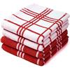 Encasa XO Strofinacci Cucina Cotone, Canovacci 60x40 cm | Spugna rossa, Spugna Assorbente | Asciugatura Rapida | Lavabile in Lavatrice | Resistente | Asciugapiatti