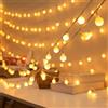 AUAUY Catena Lampadine LED, 6M 40 LED Catena Luminosa a Batteria Luci Stringa Natalizie Decorazione, per Natale Matrimonio Compleanno Festa Fecorazione Interna ed Esterna (Bianco Caldo)