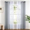 Woaboy 2 Pezzi Tende Voile Semi Trasparenti con Occhielli Tende Verticali Sfumate Poliestere Moderne Eleganti per Finestra Soggiorno Camera da Letto Balcone 140x225cm Grigio