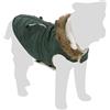 Flamingo Kimo Dog Winter Coat - Green, 30 cm, Washable, Splash-Resistant, Quilted and Finished with Fleece Inside