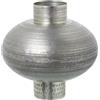 DRW Vaso da Tavolo in Alluminio Intagliato in Argento Invecchiato 33x33x33cm, Metallo