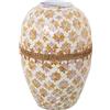 DRW Vaso da tavolo in madreperla e rattan 24 x 36 cm, bocca 10 cm