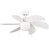 wonderlamp Tandy Ventilatore da soffitto con luce, E27, 15 watt, bianco, 76,2 x 76,2 x 41,5 cm