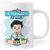 Caribu design Tazza Veterinario Personalizzata con Nome e Colore Capelli - Idea Regalo per Medico Animali Personalizzabile per Compleanno, Natale, Laurea, Lavoro (Veterinario Uomo)
