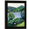 kunst für alle 'Immagine incorniciata di August Macke Impressione dal Tegernsee, Stampata in di Alta qualità e Fatti a Mano Foto Quadro, 30 x 30 cm, Colore: Nero Opaco