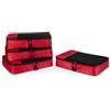 Amazon Essentials, Set di 4 Packing Cube, Accessori da Viaggio, Organizer per Bagagli con Doppia Cerniera, Parte Superiore in Rete, Poliestere, Medium, Rosso (in Precedenza Amazon Basics)