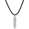 ASTER ALHELÍ - Collana Uomo Donna in Pietra a Forma di Punta di Freccia con Ciondolo in Pelle Nera Cerata e Chiusura in Acciaio Inossidabile - Charm di Protezione a forma di Punta di Freccia (Quarzo)