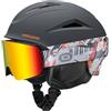 Odoland Casco da sci con occhiali - Casco Sportivo con Occhiali Protettivi per Uomini e Donne - Abbigliamento da Sci Antivento per Adulti e Giovani per Snowboard, Sci, Motoslitta Nero Arancione S