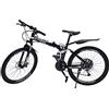 SuhoFutus Mountain bike, 26 pollici bicicletta per donne e uomini freno a disco anteriore e posteriore, pieghevole bicicletta leggero 21 marce, bianco e nero