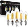BRIMAX Dimmerabile Lampadine LED E14 2700K Bianco Caldo 4W Lampadina Candela vintage 4W Equivalenti a 40W 380lm AC220-240V C35 Led Lampada vetro trasparente Lampadine di ricambio 5 Pezzi