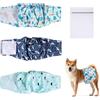 QKURT 3 pannolini lavabili cane maschio,Pannolini per cani femmina,Pannolini per cani super assorbenti,Fascia pancia per cane,Mutandine Cane Femmina Calore,Pantaloni igienici per cani (S)