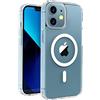 Mixroom - Cover Magnetica per iPhone 11, Compatibile con MagSafe, Ricarica Wireless, Custodia Antiurto Telefono, Retro Antigraffio Trasparente