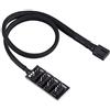 Annadue Kafuty 4 Pin Fan Splitter - 4 Porte PWM Fan Hub Maschio per Ventola CPU/Case Cavo di prolunga 38CM Connettore Adattatore per Computer Ventole a 4 Pin / 3 Pin
