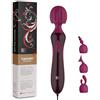 BuyAndFeelGood NUOVO FLAGSHIP 3.1. massaggiatore donna bacchetta Magic Wand per donna di BuyAndFeelGood - ORA con 28 varianti di vibrazione in viola - inclusi 3 accessori in silicone PREMIUM