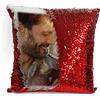 Generico Cuscino con Paillettes 40x40 personalizzabile con foto (Rosso)