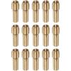 sourcing map 15 mandrini in ottone da 3 mm, mini smerigliatrice elettrica, cambio rapido, set di punte per utensili rotanti, diametro del gambo 4,3 mm