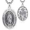 EUDORA Harmony Ball Collana in Argento Sterling Vergine Maria Virgen de Guadalupe per Donne, Medaglia Miracolosa Della Madonna di Guadalupe Beata Madre Virgencita Ciondolo Amuleto Gioielli Regalo, 22'