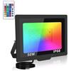 SKYWORLD 1 pezzi 50W Faretti RGB da Esterno,Impermeabile Faretti Led Colorati da Esterno con Telecomando,Proiettori Faretti Cambio Colore RGB Modalità di Strobo per Vacanze Feste Halloween