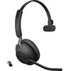 Jabra Evolve2 65 Wireless PC Headset - Noise Cancelling Microsoft Teams Certified Mono Headphones With Long-Lasting Battery - USB-A Bluetooth Adapter - Black