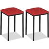 ASTIMESA Sedia da cucina in metallo con schienale aperto, rosso, 52 cm x 45 cm x 40 cm