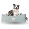 Ligo Buddy Elegance- Lettino Cuccia per cani realizzata in Italia. Cuscino materasso per Cane cuccetta completamente sfoderabile e lavabile in lavatrice. (M/L: 85 X 70 cm, FARO TURCHESE)