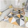 Mengjie Home Lavabile Tappeti di Design per Salotto Solida Geometria Giallo  Nero Grigio Bianco 7MM di Spessore Arredamento Interno Yoga Tappeto