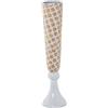 DRW Vaso da pavimento in madreperla con piede in resina bianca 17x91cm