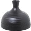 DRW Vaso da Tavolo in Alluminio Intagliato in Nero 21x21x18cm, Metallo