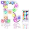 HIYAA Lettere luminose a LED glitterate, 18 colori che cambiano colore, con telecomando, per ragazze, regalo di compleanno, bar, festa di nozze, Natale, San Valentino, decorazione da parete per tavolo - R