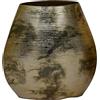 DRW Vaso da tavolo in metallo ottone dorato 22x10x22cm