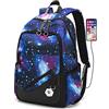 Bansusu Galaxy Zaini per Ragazzi Borse Scuola Capacità Elementare Bookbags, B-galassia-blu, Backpack, Zainetto