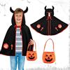 Yi'antai Costume da Diavolo di Halloween, Mantello Demoniaco, Costume diavoletta con Borsa di Zucca, Mantello Da Strega per Bambini, Mantello Demoniaco per Bambini, cosplay di ragazzi e ragazze (Nero)